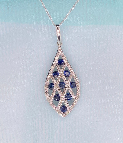 Sapphire and Diamond Lattice Pendant