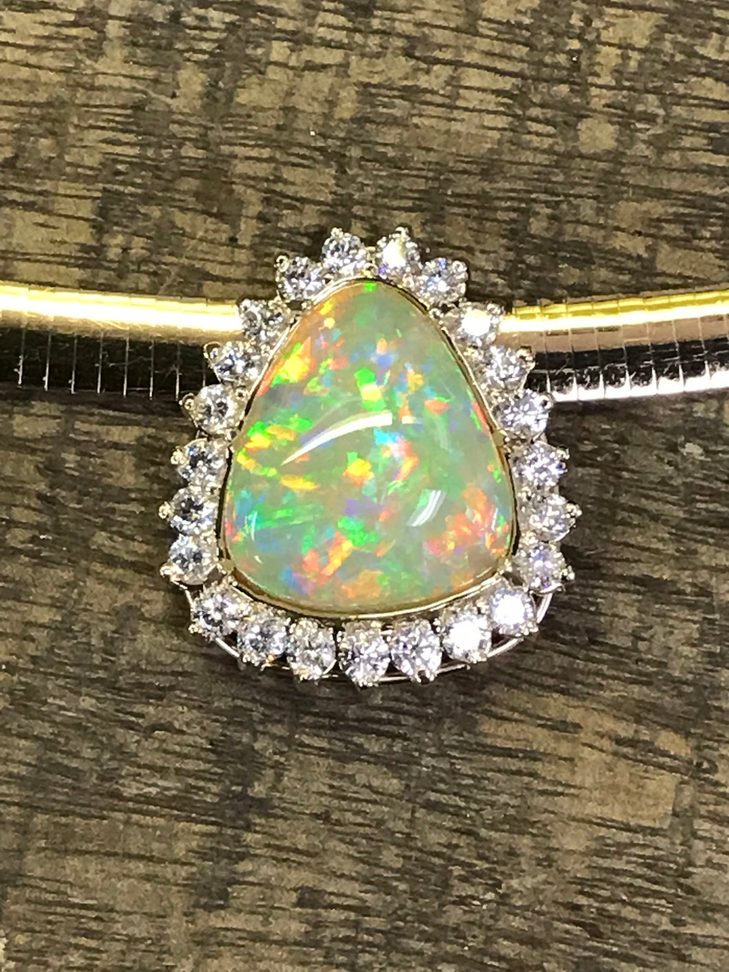 Opal Diamond Pendant