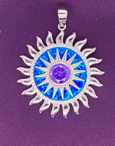 Inlay Opal Sun Pendant