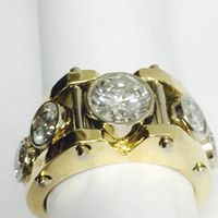 Men's Five Stone Two-Tone Ring