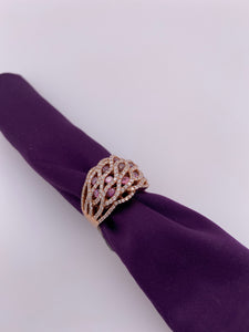 Purple and White Diamond Ring