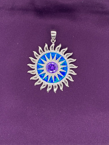 Inlay Opal Sun Pendant