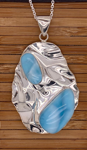 Free-form Larimar Pendant