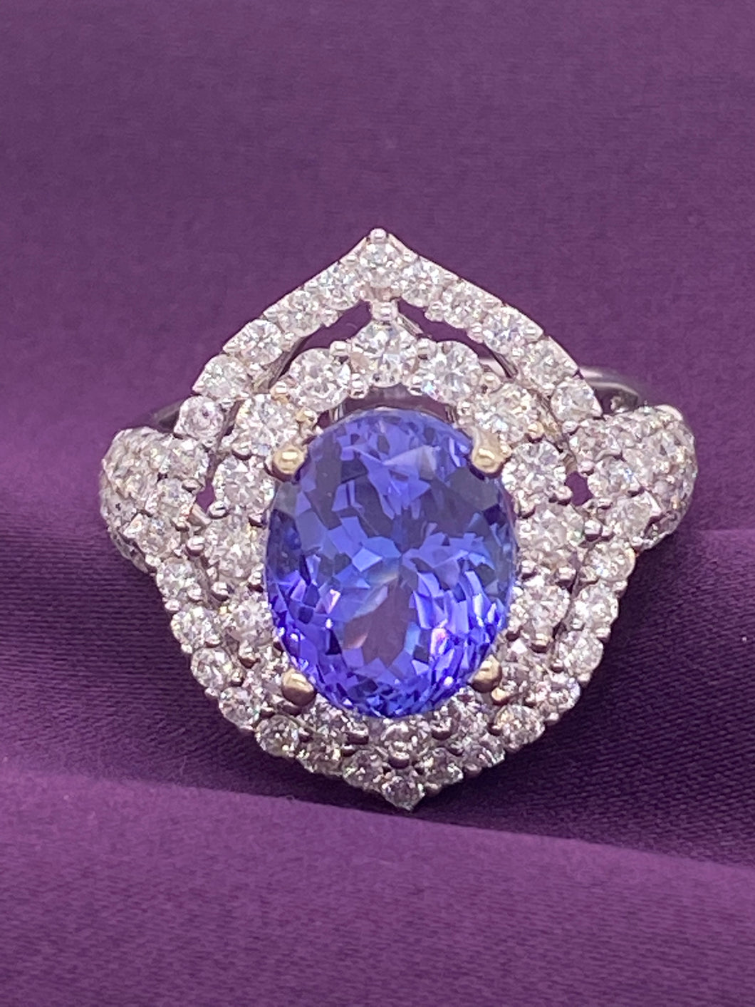 Natural Tanzanite Diamond Ring