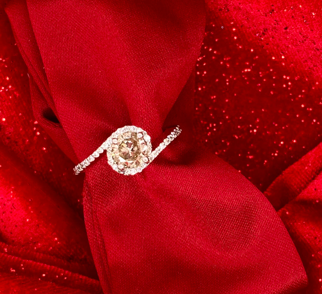 Champagne Diamond Bypass Ring