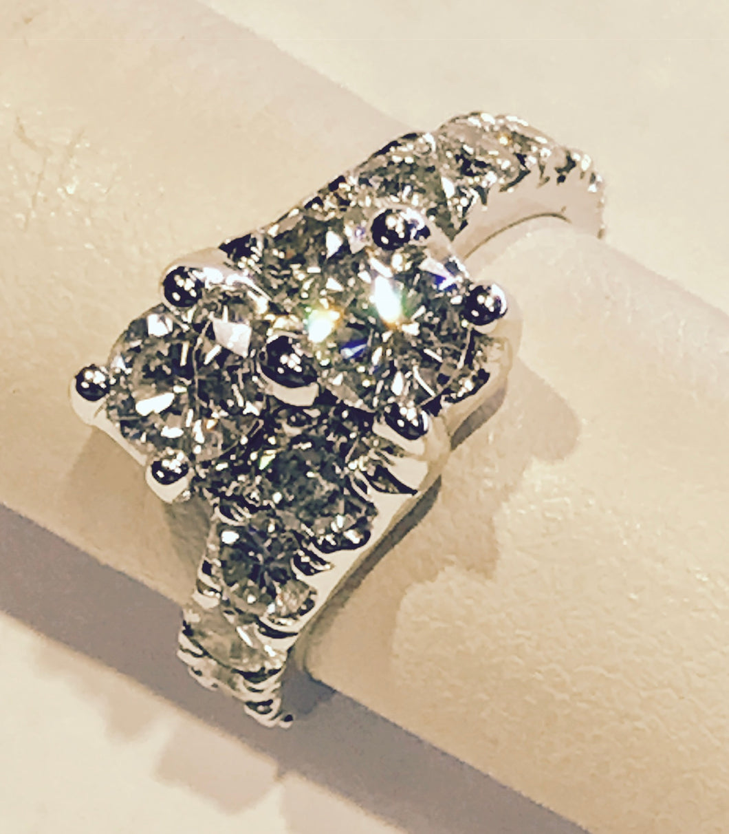 Large Diamond Bypass Ring