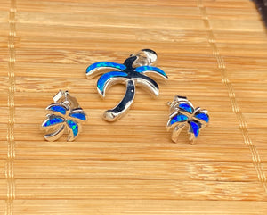 Inlay Opal Palm Tree Set