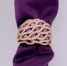 Load image into Gallery viewer, Purple and White Diamond Ring