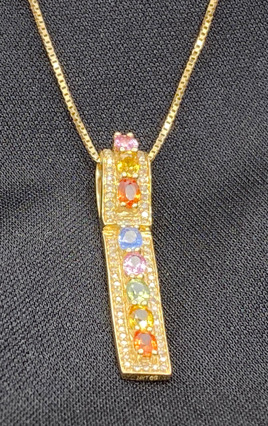 Multi-Color Sapphire Pendant