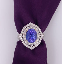 Load image into Gallery viewer, Natural Tanzanite Diamond Ring